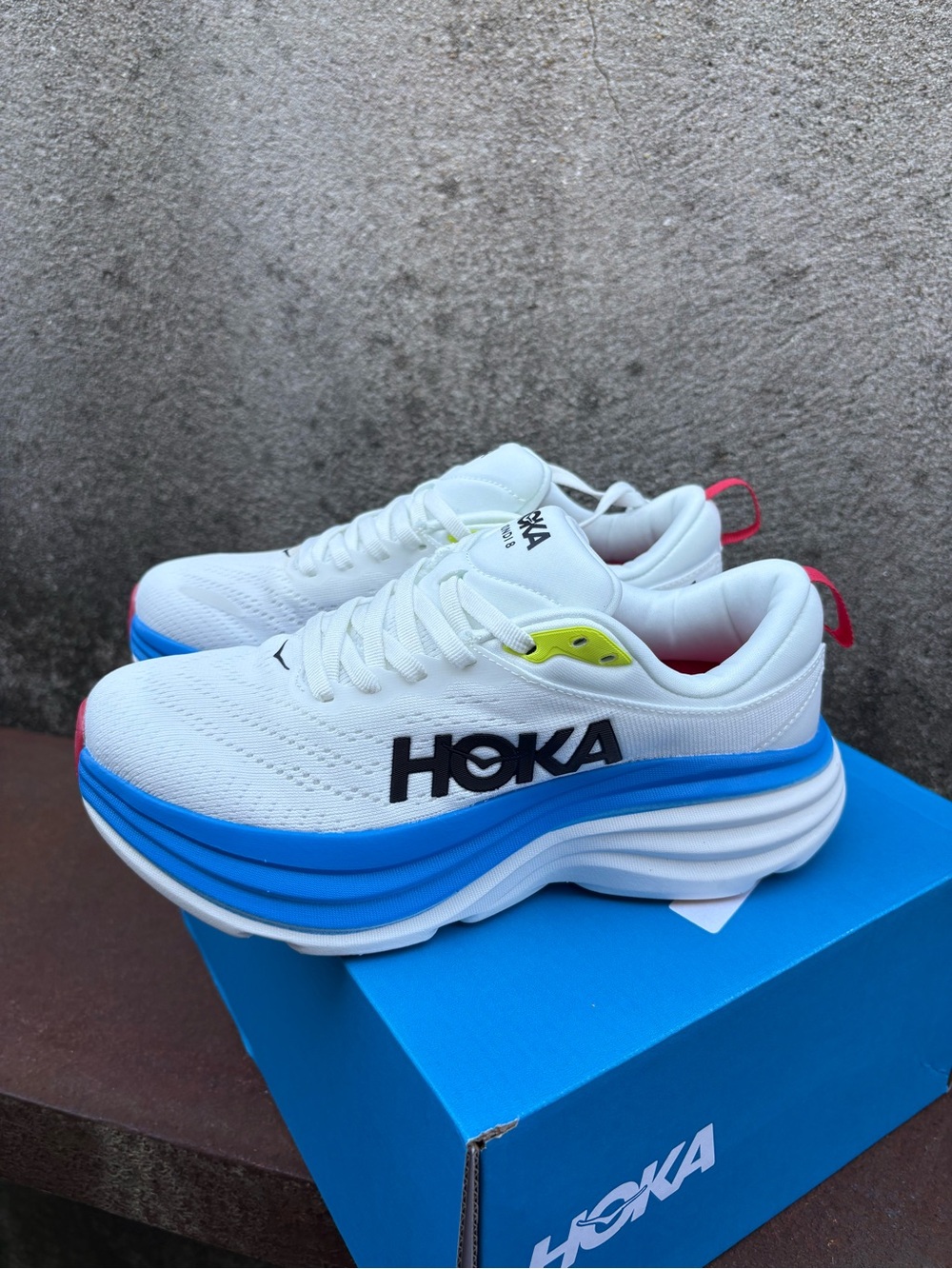 Hoka One One Bondi 8 Shoes Women Size 6.5B White Running Sneakers 1123202 - Picture 2 of 6